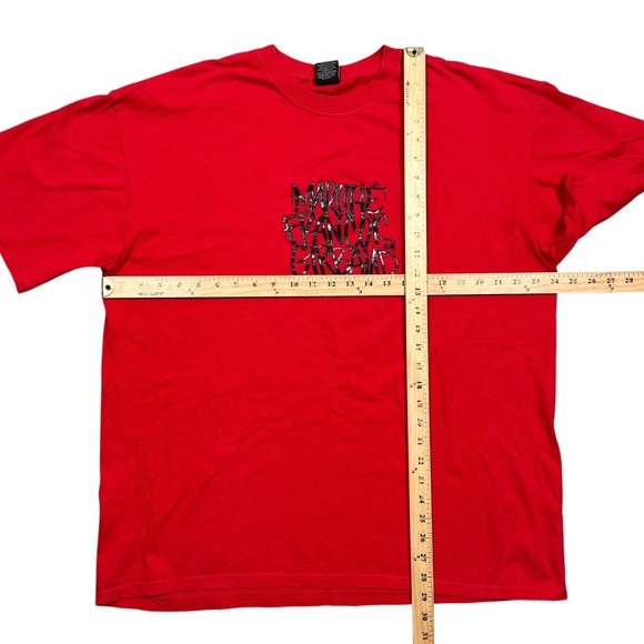 Vintage 90s Marithe Francois Girbaud Graffiti Tag Red T Shirt Mens Large - Picture 8 of 8